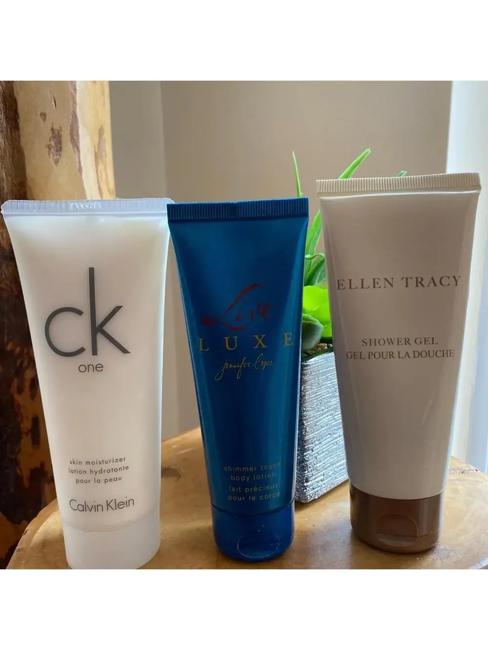 Set of 3 Body Lotions and Shower Gel by Calvin Klein, JLo, &